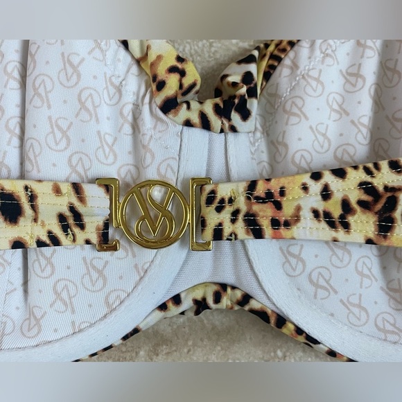 Victoria Secret  34D S Very Sexy Rio Twist Jungle Cat Bandeau Bikini - Picture 4 of 7